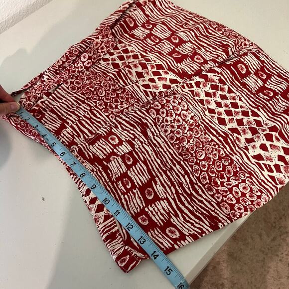 Vintage 90s Red & White Boho Indie Wrap Style Beach Summer Mini Skirt Size Small - Picture 8 of 10